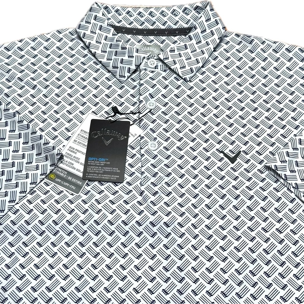 NWT Callaway Men's Opti-Dri Geometric Golf Club Polo XXL